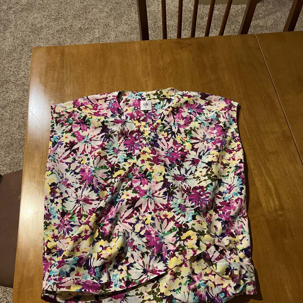 CAbi Eden Floral Faux Wrap Blouse Top Style #5211